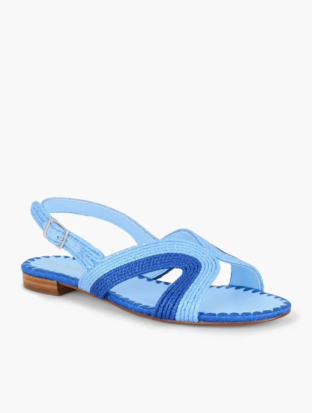 Keri Curved Raffia Slides | Talbots