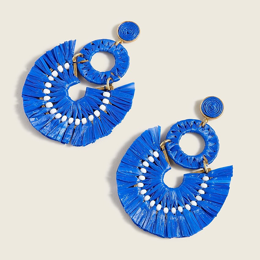 Raffia fan statement earrings | J. Crew US