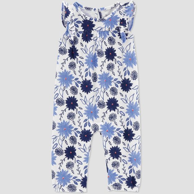 Baby Girls' Floral Jumpsuit - Just One You® made by carter's White/Blue | Target