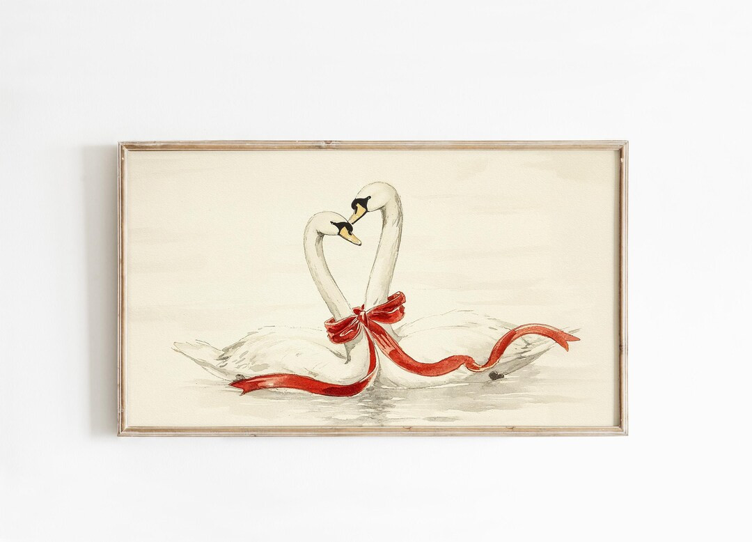 Frame Tv Art Valentines Day, Coquette Swan Bow Artwork for the Frame Tv - Etsy | Etsy (US)