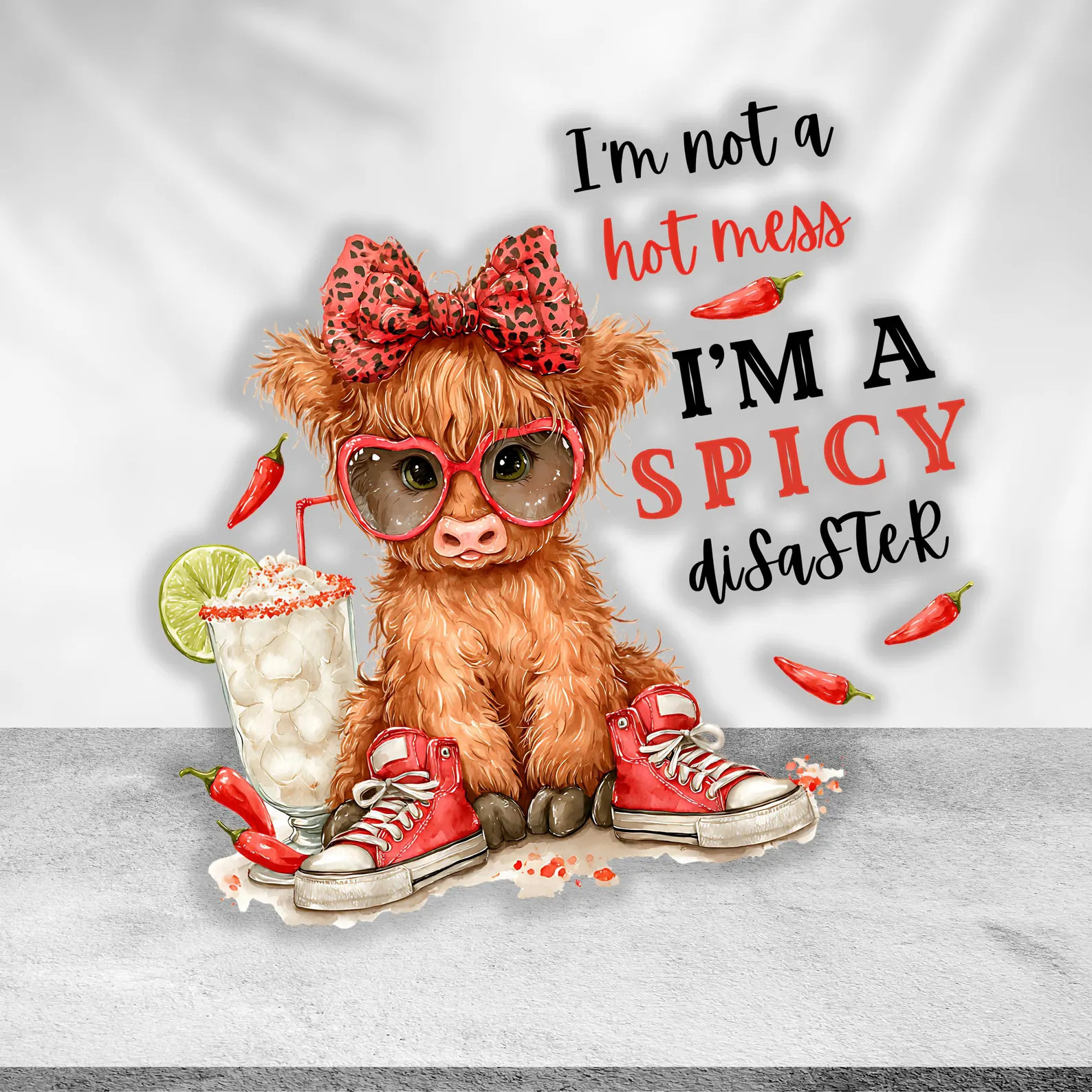 Hot Mess Cow Tumbler Wrap Png, Funny Highland Cow 20oz Skinny Sublimation Tumbler Design, Digital... | Etsy (US)