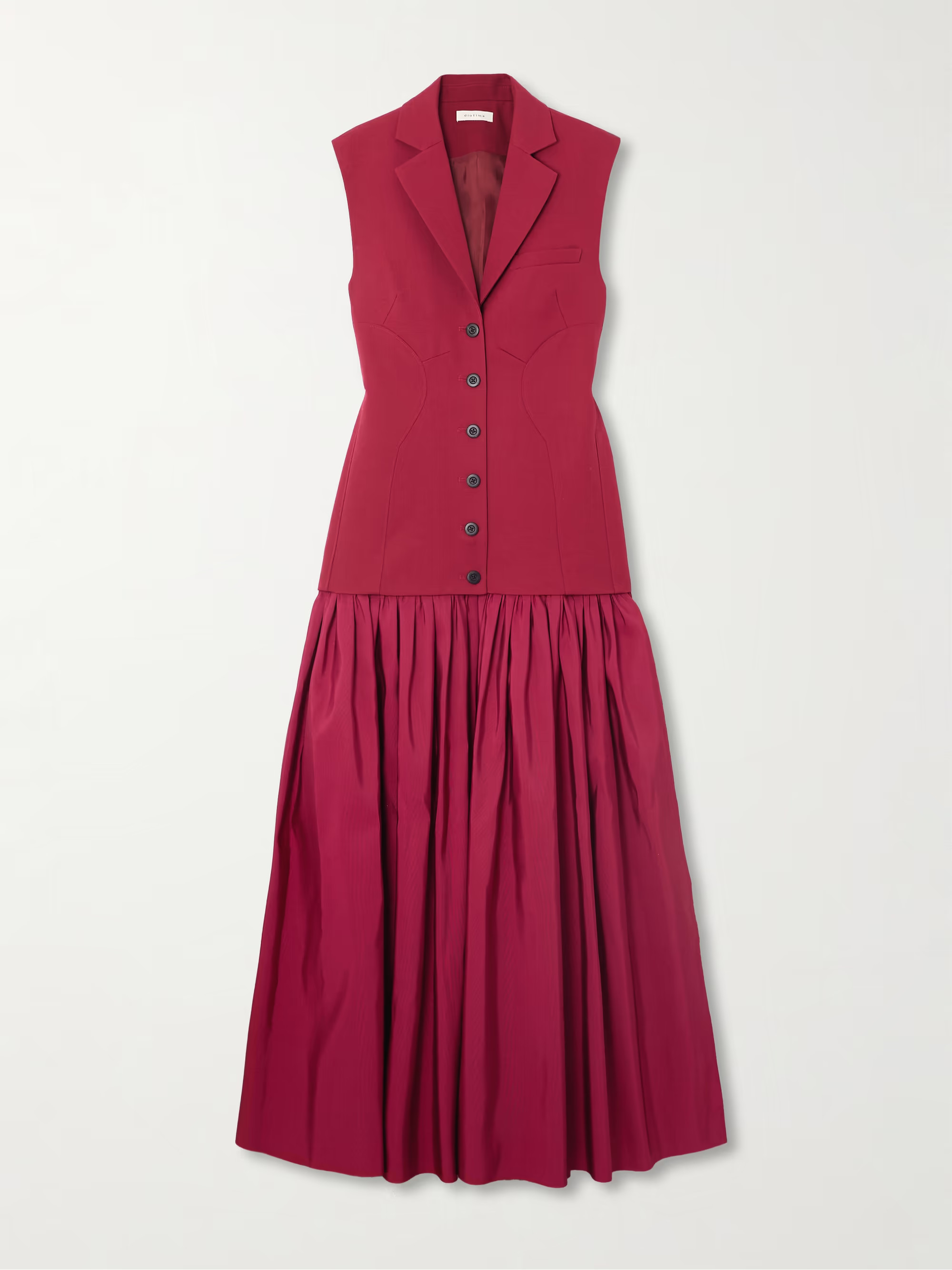 Convertible wool-twill and silk-faille maxi dress | NET-A-PORTER (UK & EU)
