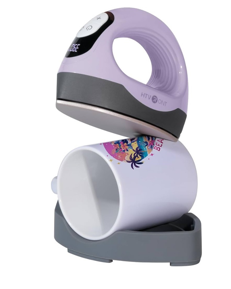Mini Heat Press - 3 in 1 Heat Press Machine for T-Shirts Hats Mugs with Larger Flat Curved Plate, Customized Temp&Time, Digital Display, 