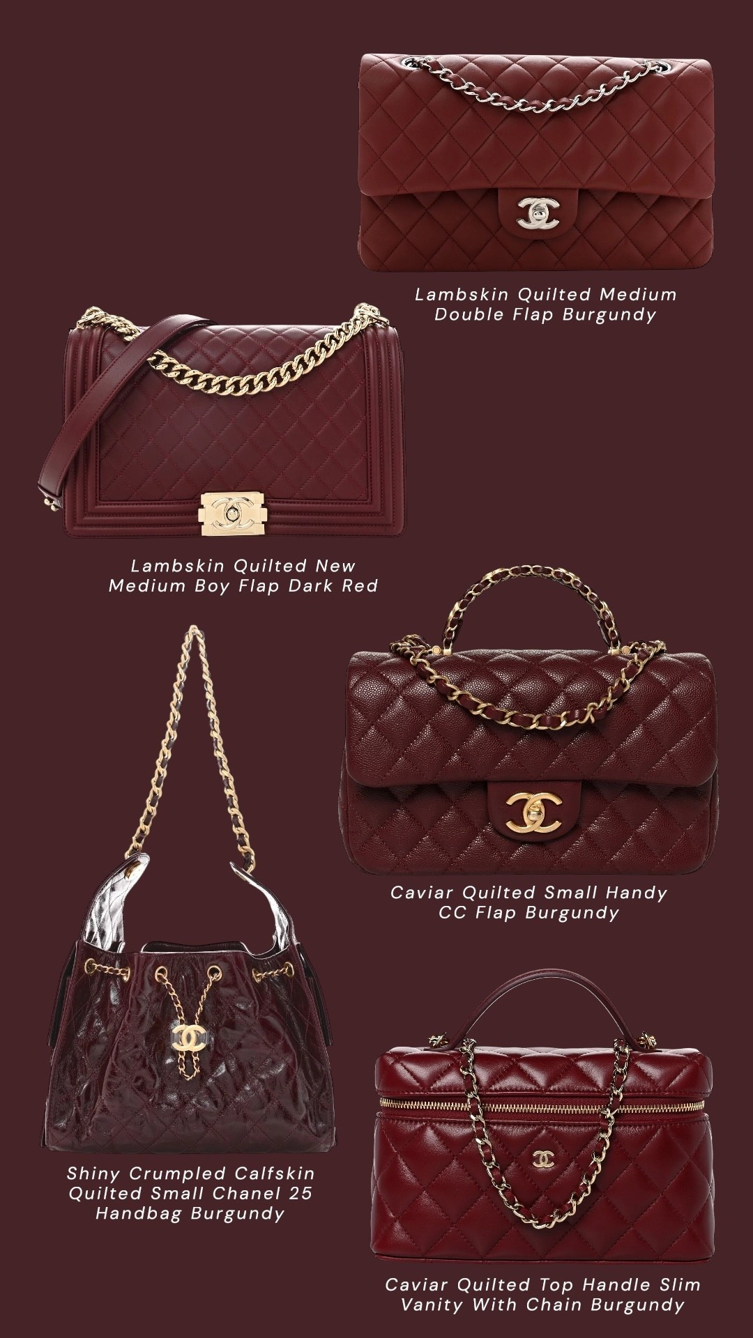 Chanel bags in red & burgundy 


Chanel bags
Fashionphile 
Burgundy bags
Red bags
Pre loved bags

#LTKWedding #LTKootd #LTKU