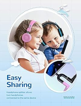[2 Pack] iClever Kids Headphones with Microphone, Safe Volume Limited 85dB/94dB -Sharing Splitter... | Amazon (US)