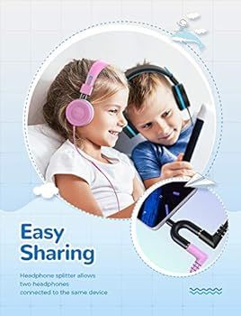 [2 Pack] iClever Kids Headphones with Microphone, Safe Volume Limited 85dB/94dB -Sharing Splitter... | Amazon (US)