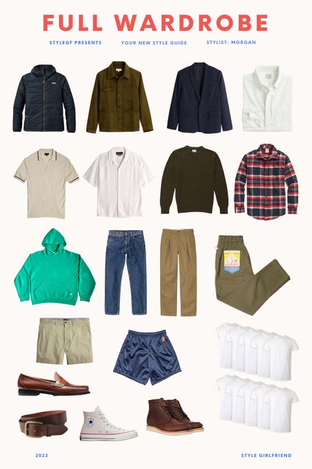 a full basic men’s wardrobe - this is the groundwork! Everything is neutral enough to pair easily and quality enough to last. 🤌🏻

#LTKmens #LTKstyletip #LTKFind