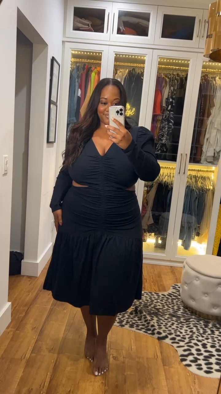 Sexy, LBD with cut out slits! Throw some knee high boots on with it and you have a sultry look

#LTKStyleTip #LTKFindsUnder100 #LTKPlusSize