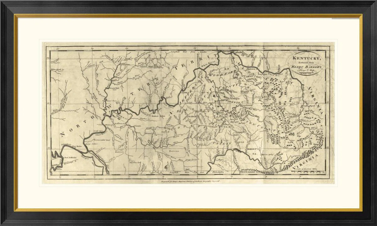 Global Gallery Kentucky, 1795 by Mathew Carey Framed Graphic Art on Canvas | Wayfair | Wayfair North America