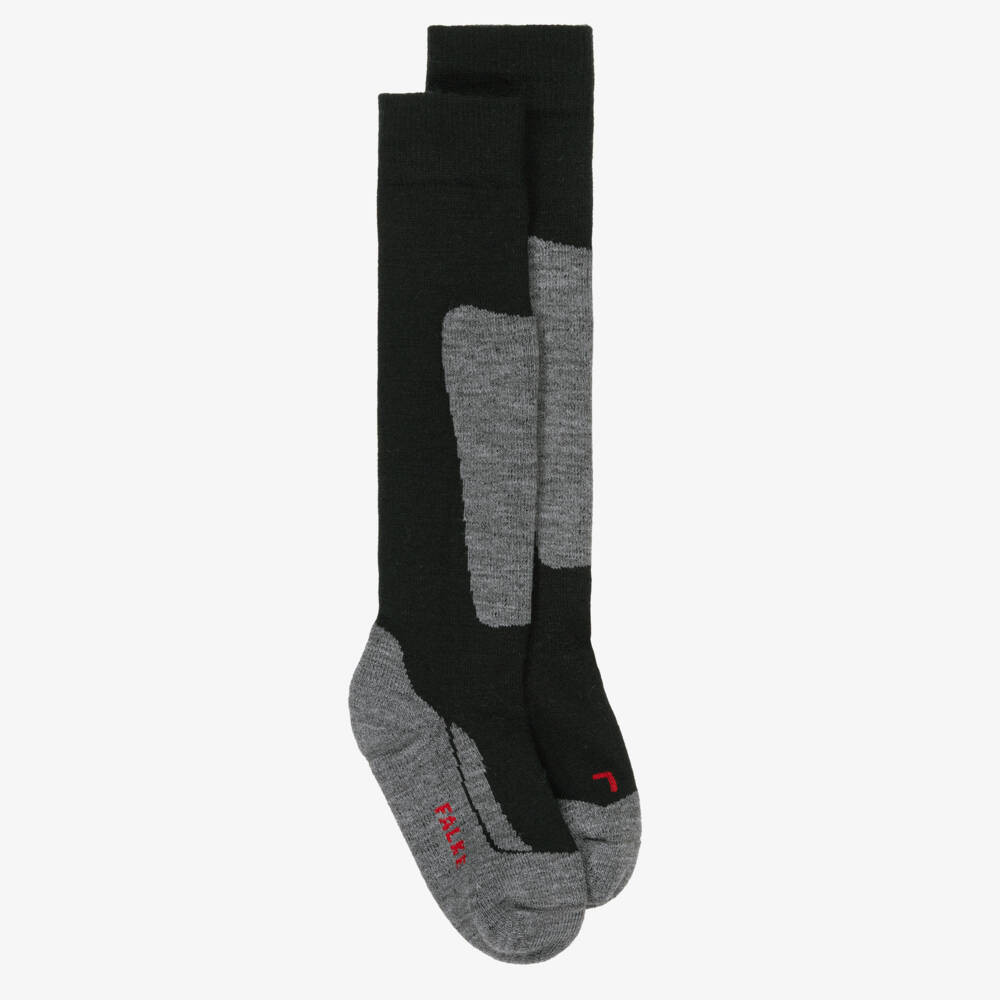 Falke Black & Grey Active Ski Socks | Childrensalon