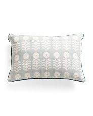16x24 Block Print Floral Pillow With Piped Edging | TJ Maxx