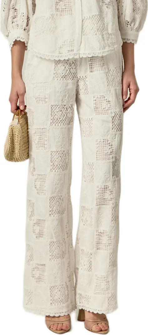 Embroidered Wide Leg Pants | Nordstrom