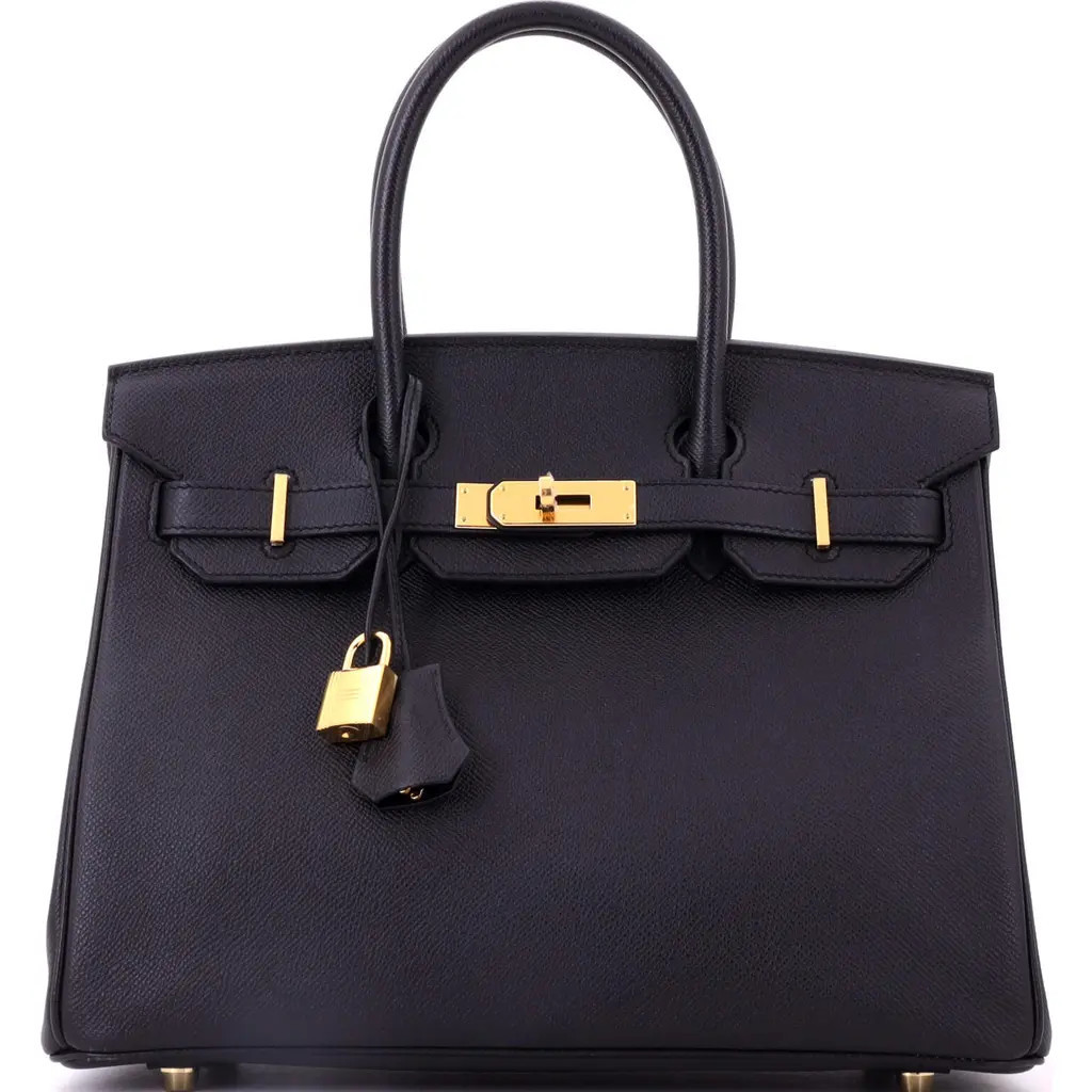 Pre-Owned Hermes Birkin Handbag Black Epsom with Gold Hardware 30 in Noir at Nordstrom, Size Small | Nordstrom