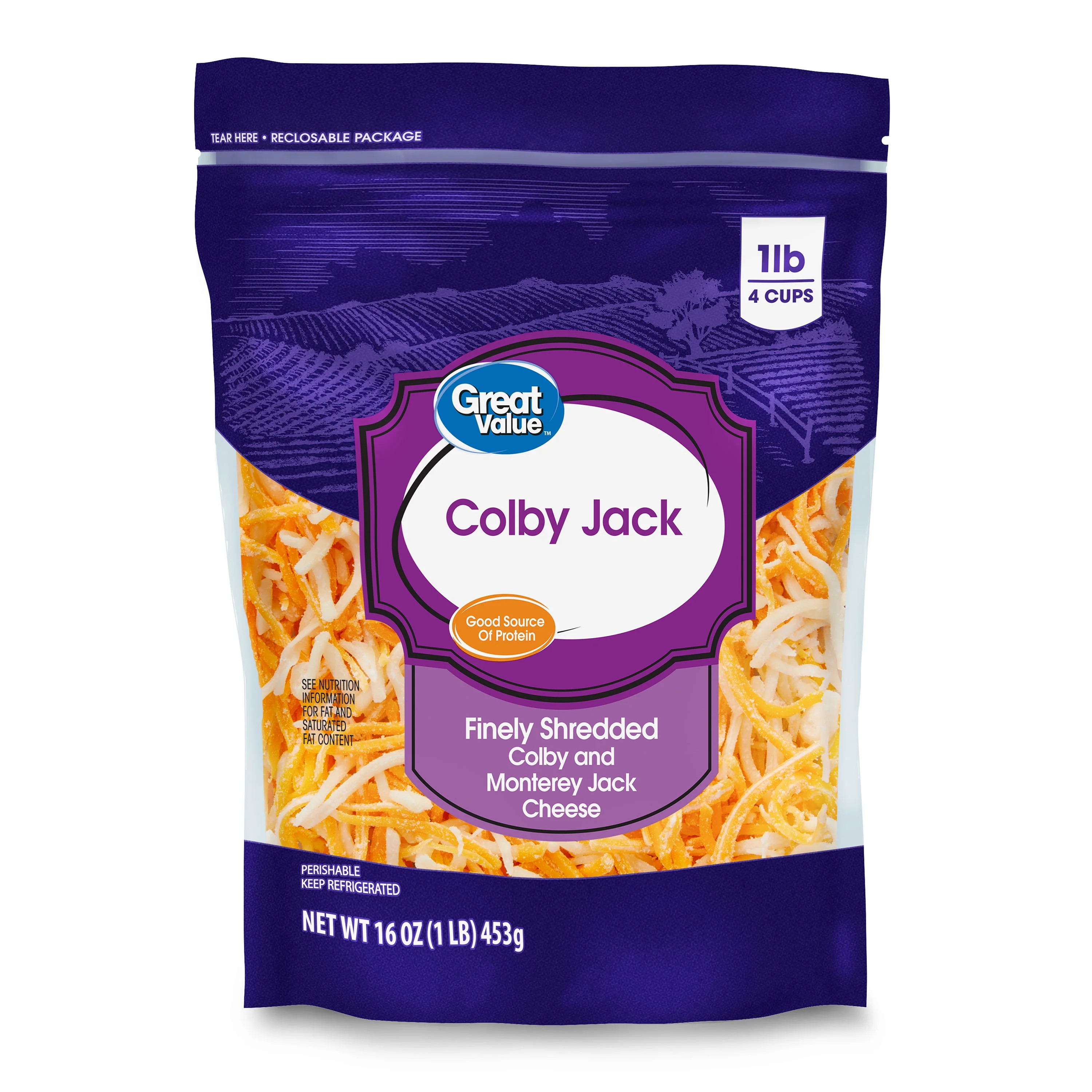 Great Value Colby Jack Finely Shredded Cheese, 16 oz Bag | Walmart (US)