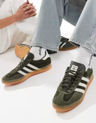 adidas Originals Gazelle Indoor trainers in olive | ASOS (Global)