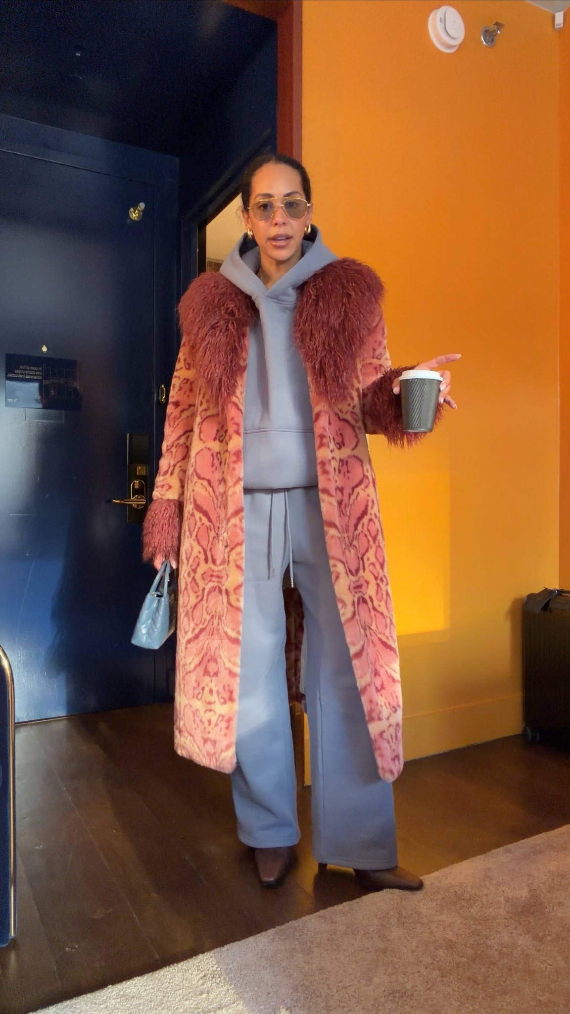 ootd! wearing size M in the sweats and hoodie + M coat - boots are true to size and soooooooo comfy