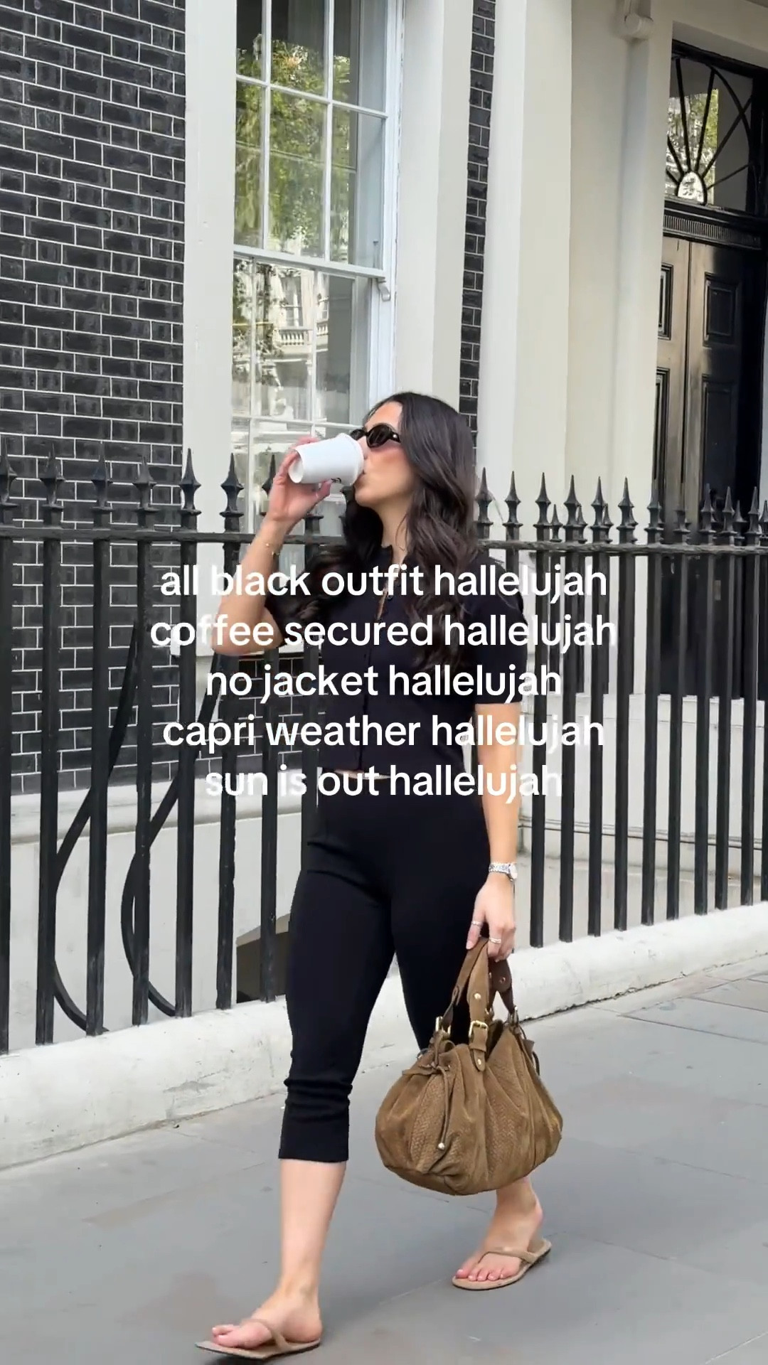 Loving the capri trend RN 🖤 mine are from H&M - linked them below! I wear size XS (size down if in between). Bag is from Gerard Darel. Spring outfit ideas, all black outfit, spring fashion, capris 

#LTKSeasonal #LTKootd