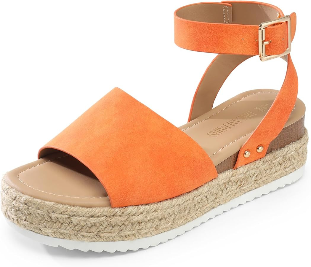 DREAM PAIRS Women's Platform Espadrilles Casual Ankle Strap Wide Wedge Sandals Comfortable Dressy... | Amazon (US)