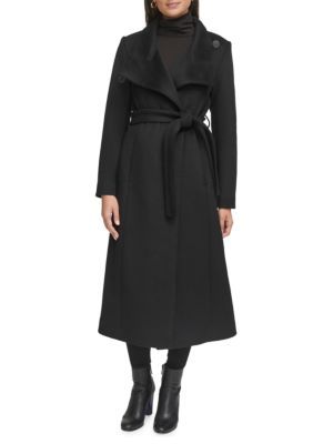Kenneth Cole Belted Wool Blend Coat on SALE | Saks OFF 5TH | Saks Fifth Avenue OFF 5TH