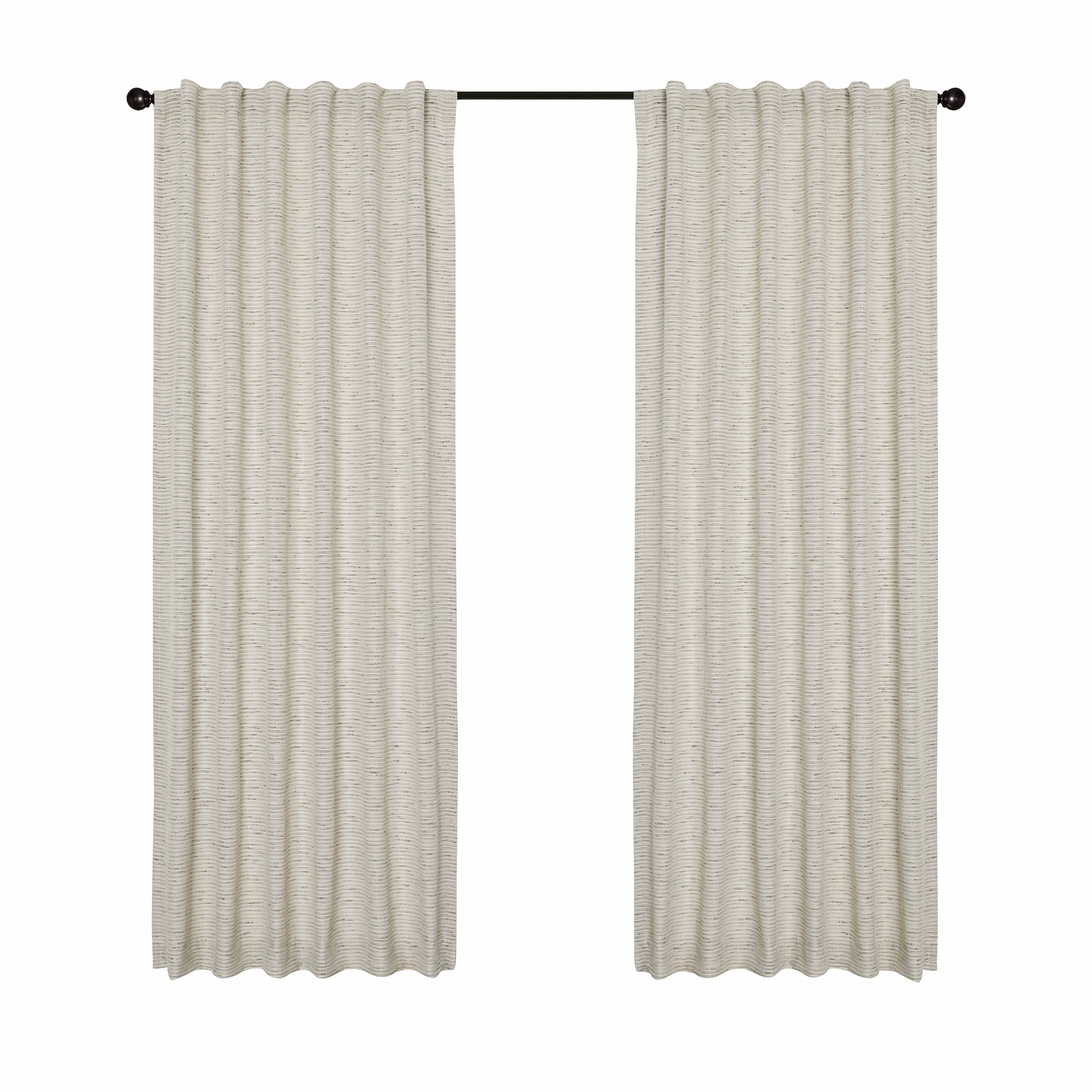 Better Homes & Gardens Textured Stripe Curtain (Single Curtain), 54x84, Taupe Splash | Walmart (US)