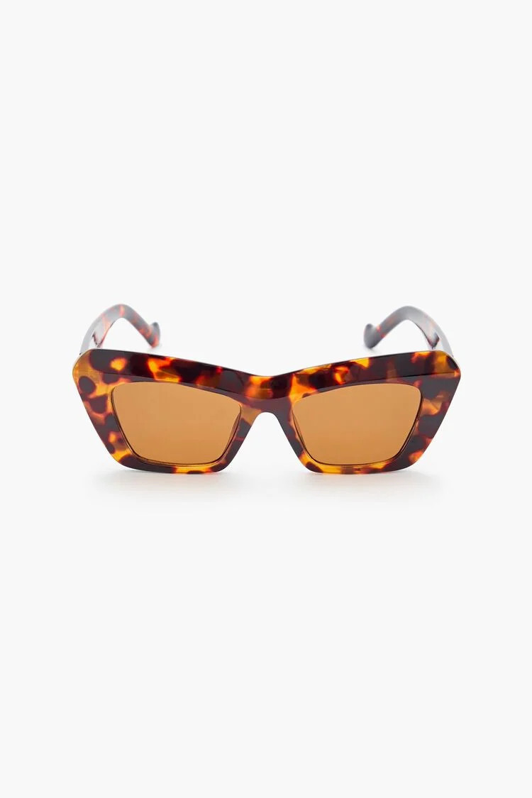 Tinted Cat-Eye Sunglasses in Brown | Forever 21