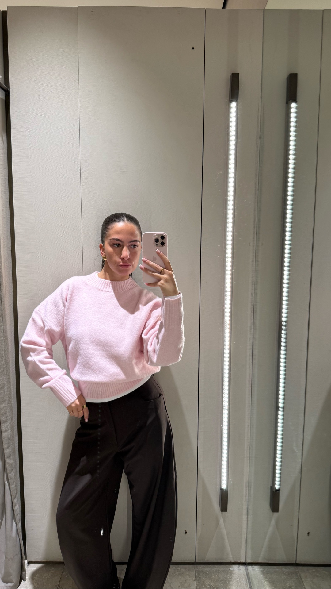 Add colour into your workwear - pink knit - brown trousers 

#LTKwinter #LTKworkwear