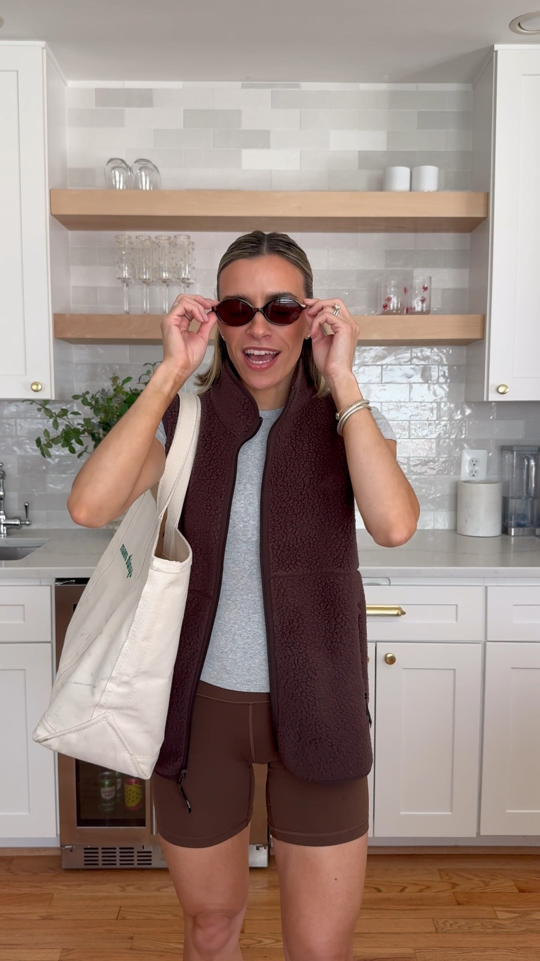 small vest 
size 6 bike shorts 
XS tee 

#LTKActive #LTKootd