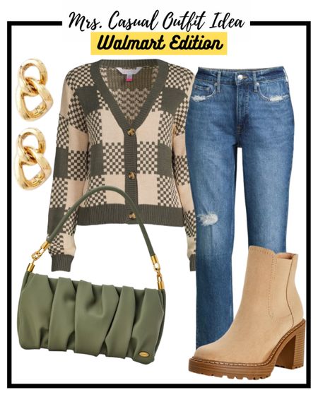 Walmart plaid cardigan casual outfit idea 

#LTKunder50 #LTKstyletip #LTKSeasonal