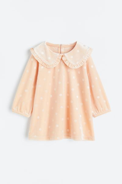 Collared Velour Dress - Light coral - Kids | H&M US | H&M (US)
