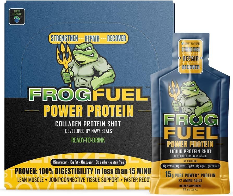 Frog Fuel Power Regular Complete Protein Shot, 15g Protein Nano-Hydrolyzed Grass Fed Collagen, Po... | Amazon (US)
