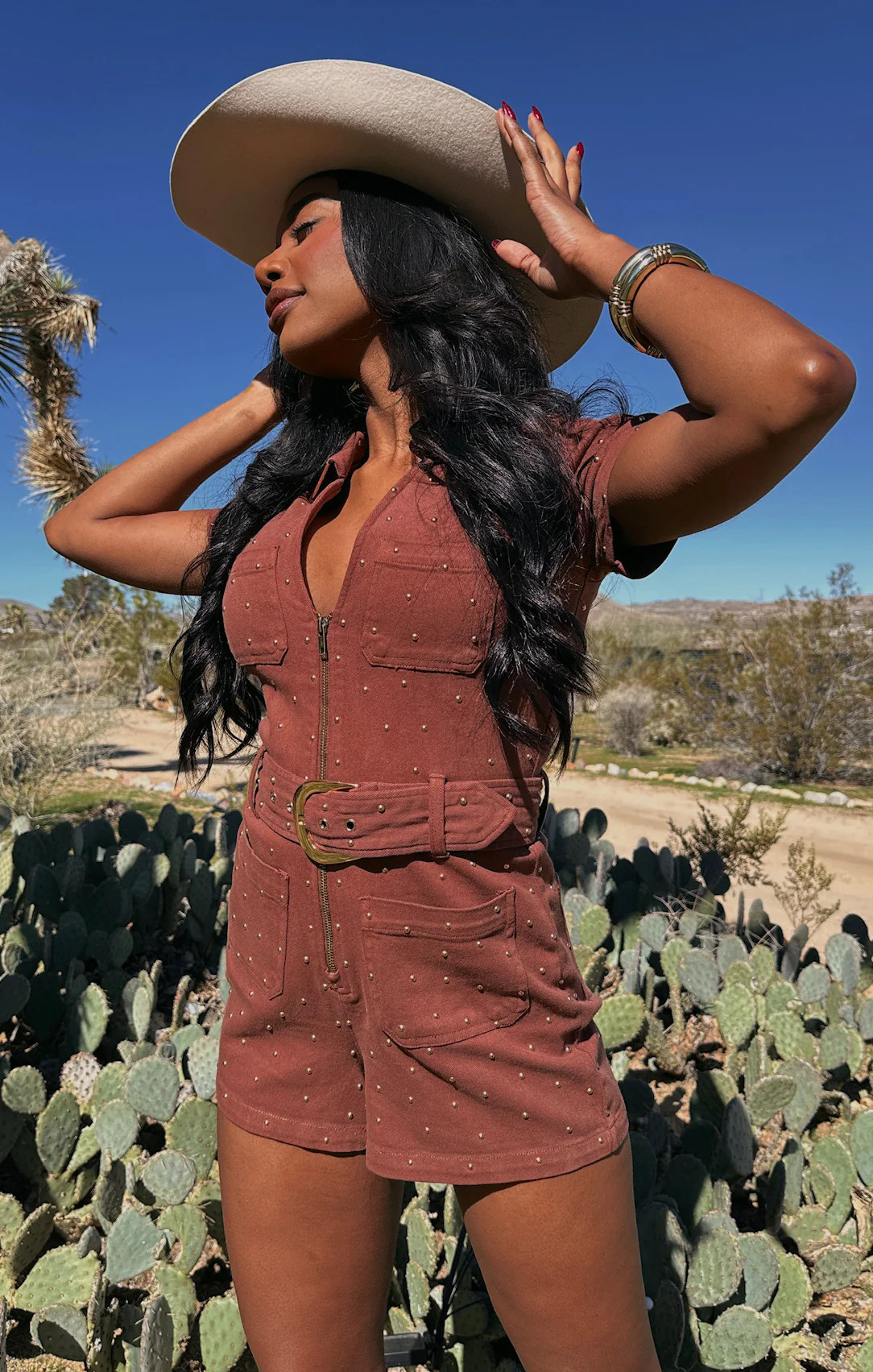 Tempe Romper ~ Studded Brown Denim | Show Me Your Mumu