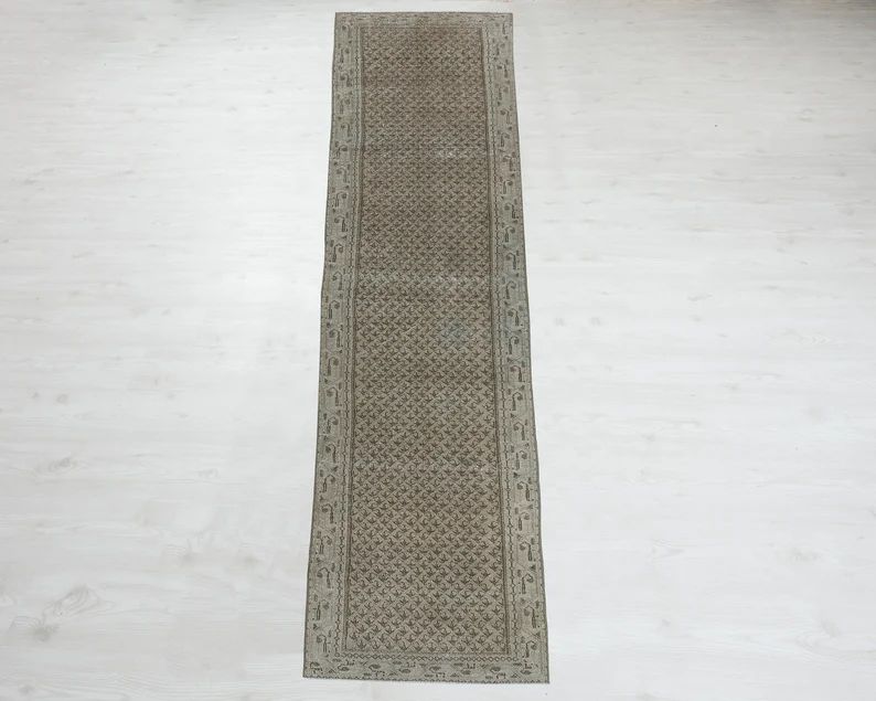 2'3x13'7 ft., Malayer Runner Rug, Antique Handmade Runner Rug, Geometric Pattern Runner Rug, Entr... | Etsy (US)