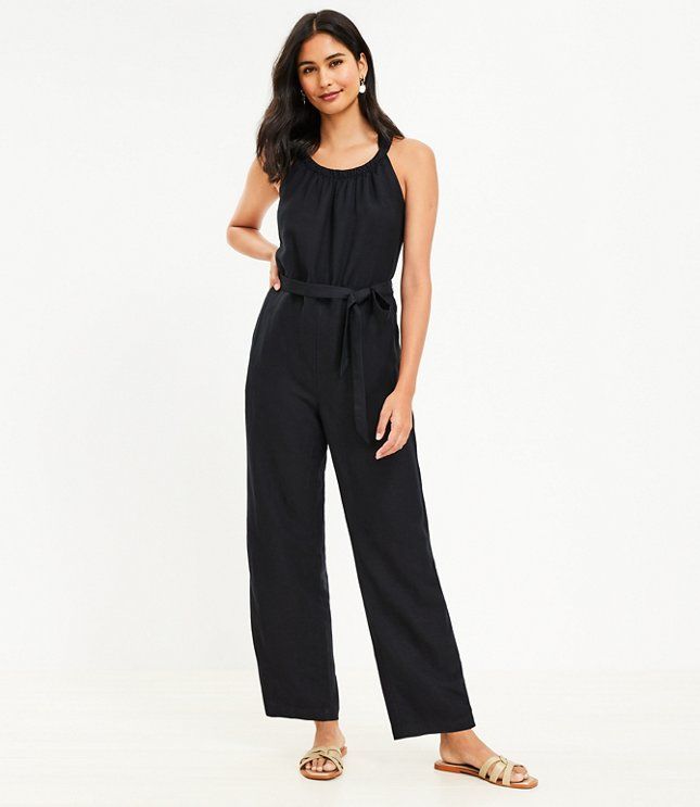 Belted Scoop Neck Jumpsuit | LOFT