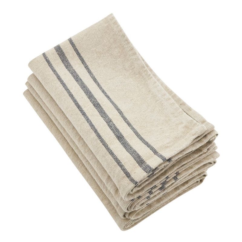 Saro Lifestyle Striped Linen Napkin, 20" Square, Natural (Set of 4) | Target