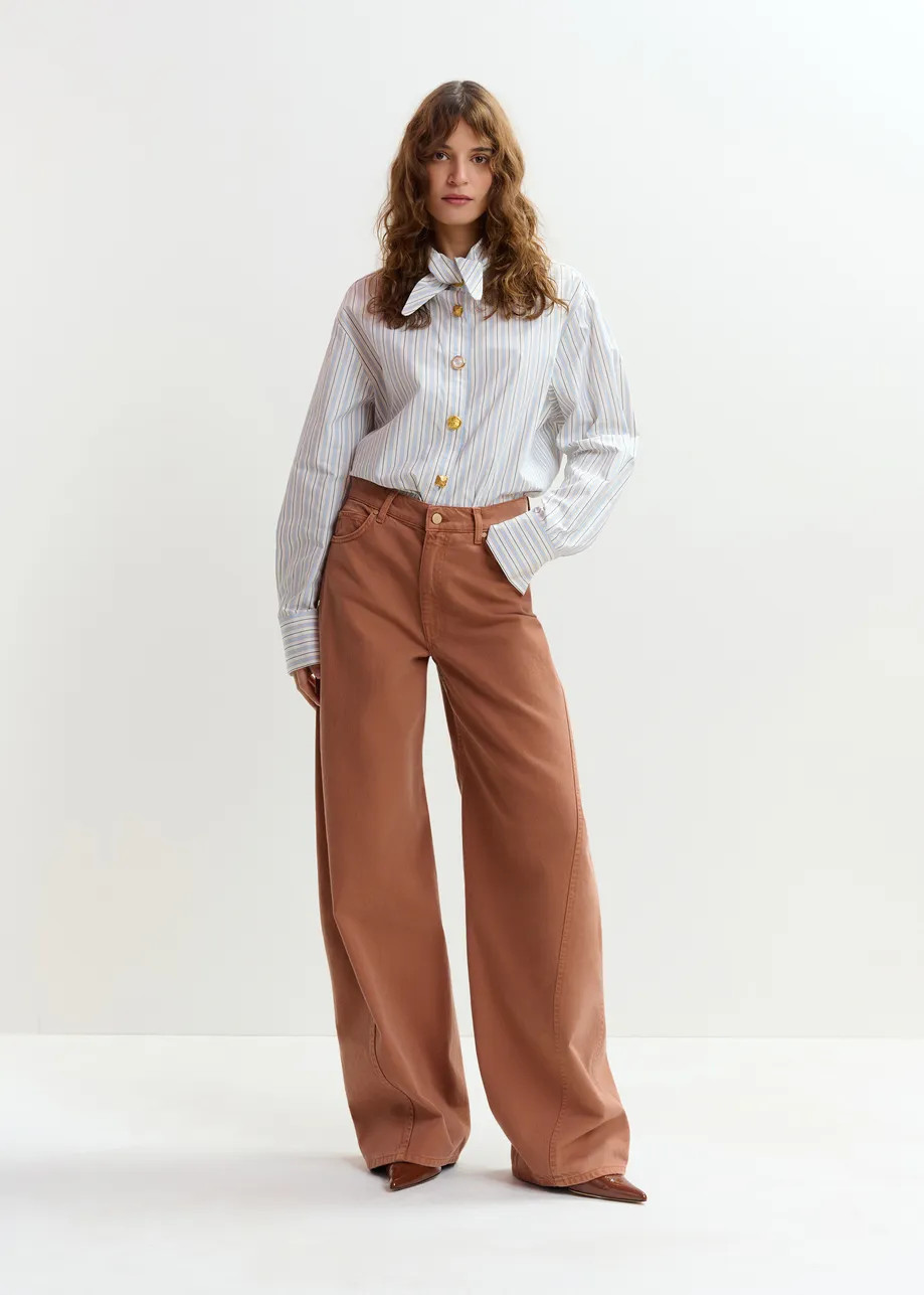 Brown barrel-leg jeans | Essentiel Antwerp United Kingdom | Essentiel Antwerp
