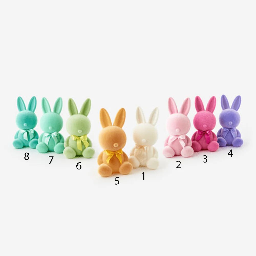 Flocked Sitting Bunny, Large - 8 Color Options | Shop Sweet Lulu