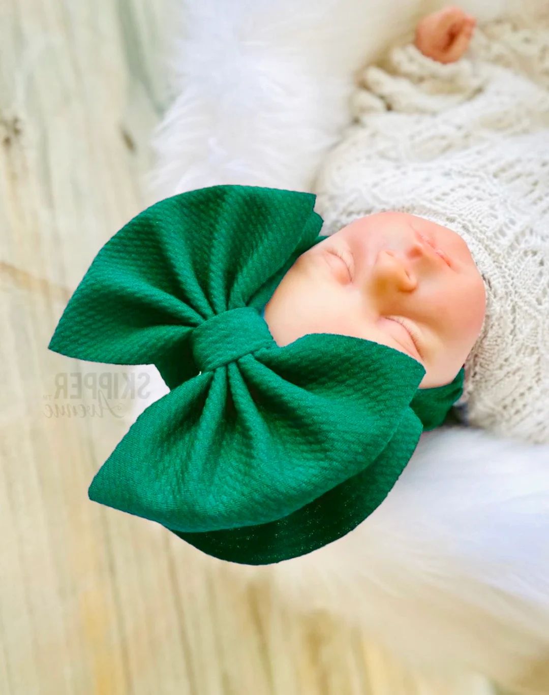 EMERALD Stand-up Headwraps, Permanently Sewn & Pull-proof, Big Bow Headbands, Newborn Bows, Soft ... | Etsy (US)