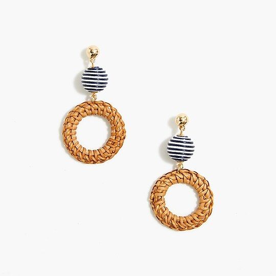 Wrapped rattan statement earrings | J.Crew Factory