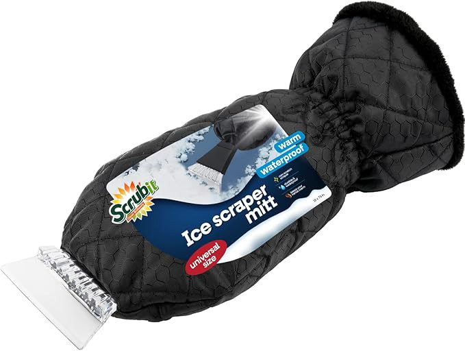 SCRUBIT Ice Scraper with Glove - Car Windshield Scraper for Ice and Snow w/Fleece Mitt - Quickly ... | Amazon (US)