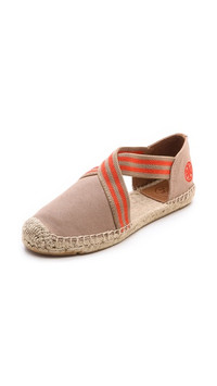 Click for more info about Tory Burch Catalina Espadrilles - Khaki/Poppy Red/Khaki