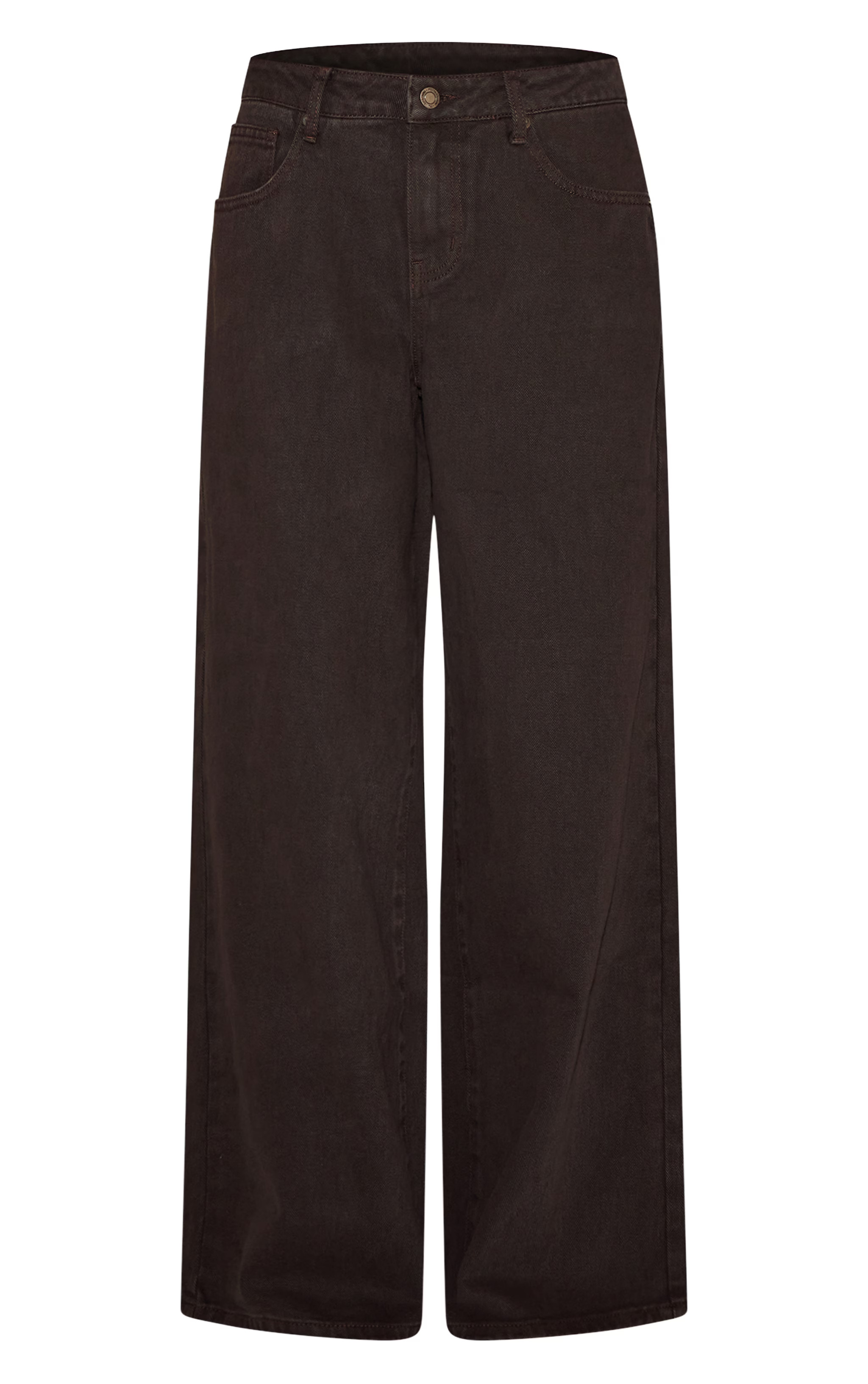 Dark Chocolate Mid Waist Wide Leg Jeans | PrettyLittleThing US