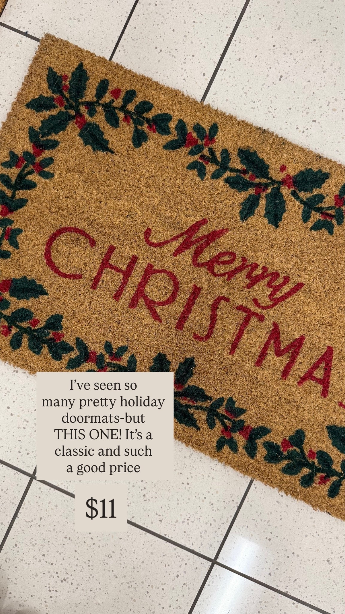 For the classic doormat and it’s only $11 from Kohl’s right now, holiday doormat, Christmas decor for your porch, holiday doormat for your front door

#LTKHome #LTKSaleAlert #LTKHoliday