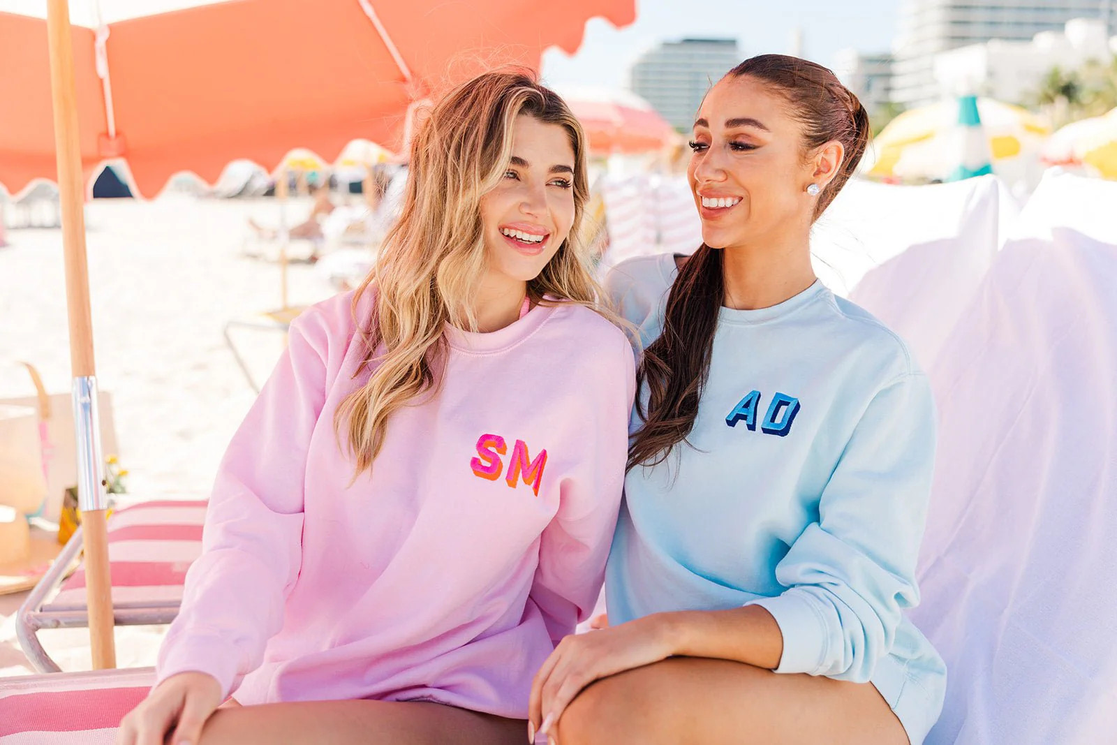 Embroidered Shadow Monogram Sweatshirt | Sprinkled With Pink