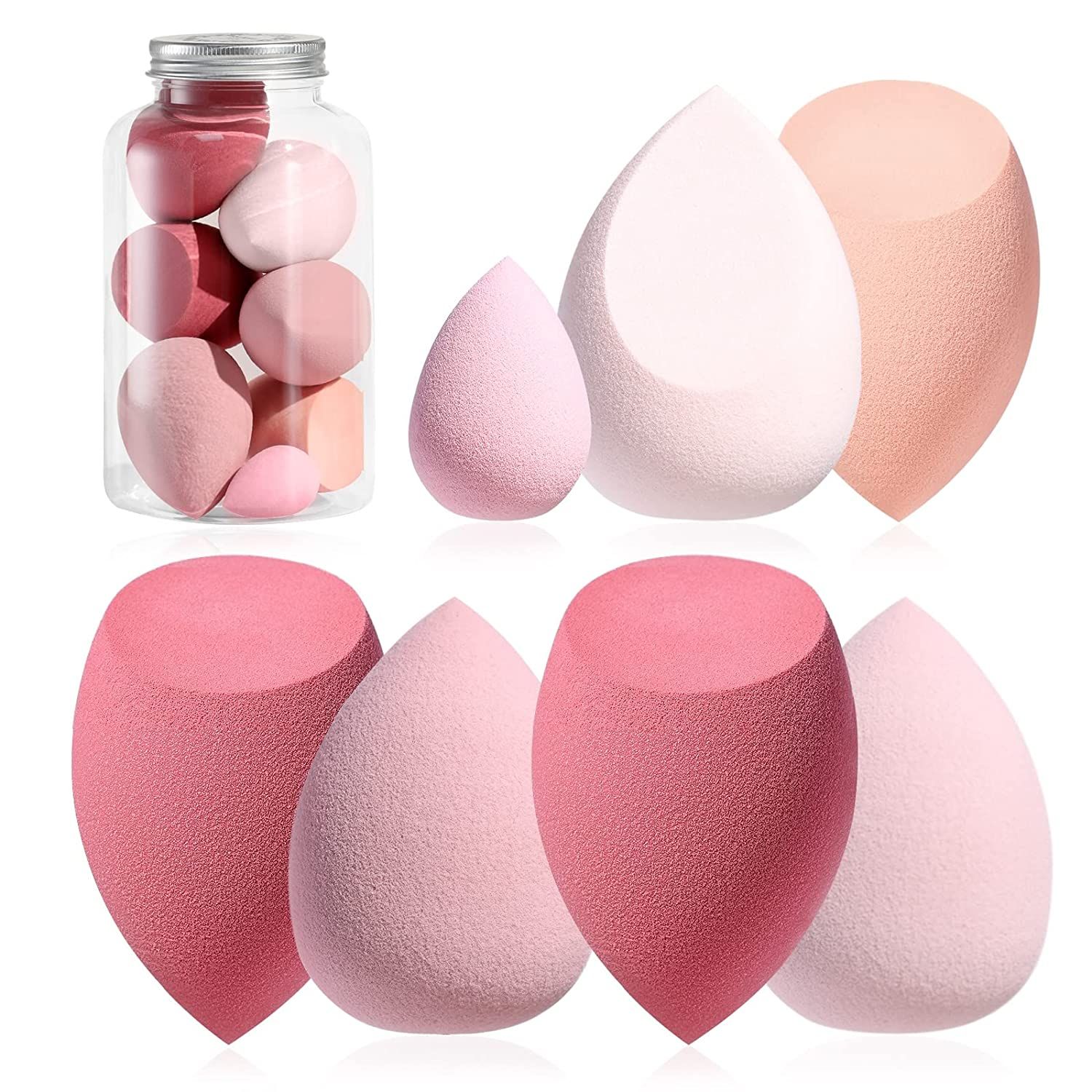 Makeup Sponge Set BS-MALL Blender Sponges 7 Pcs for Liquid, Cream, and Powder, Multi-colored with... | Amazon (US)