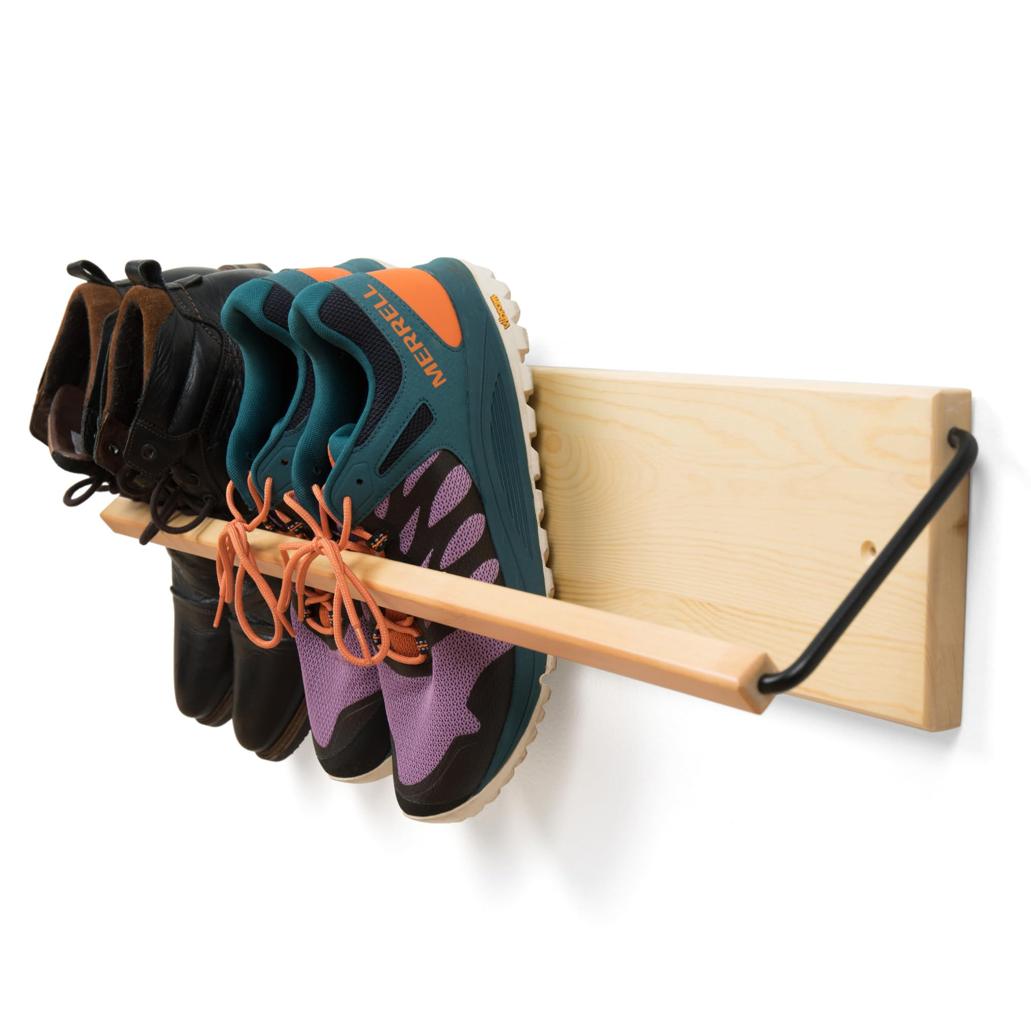 Wall Mounted Shoe Rack - A Wooden, Modern, Slim, and Small Shoe Storage Solution for Shoes and Bo... | Amazon (US)