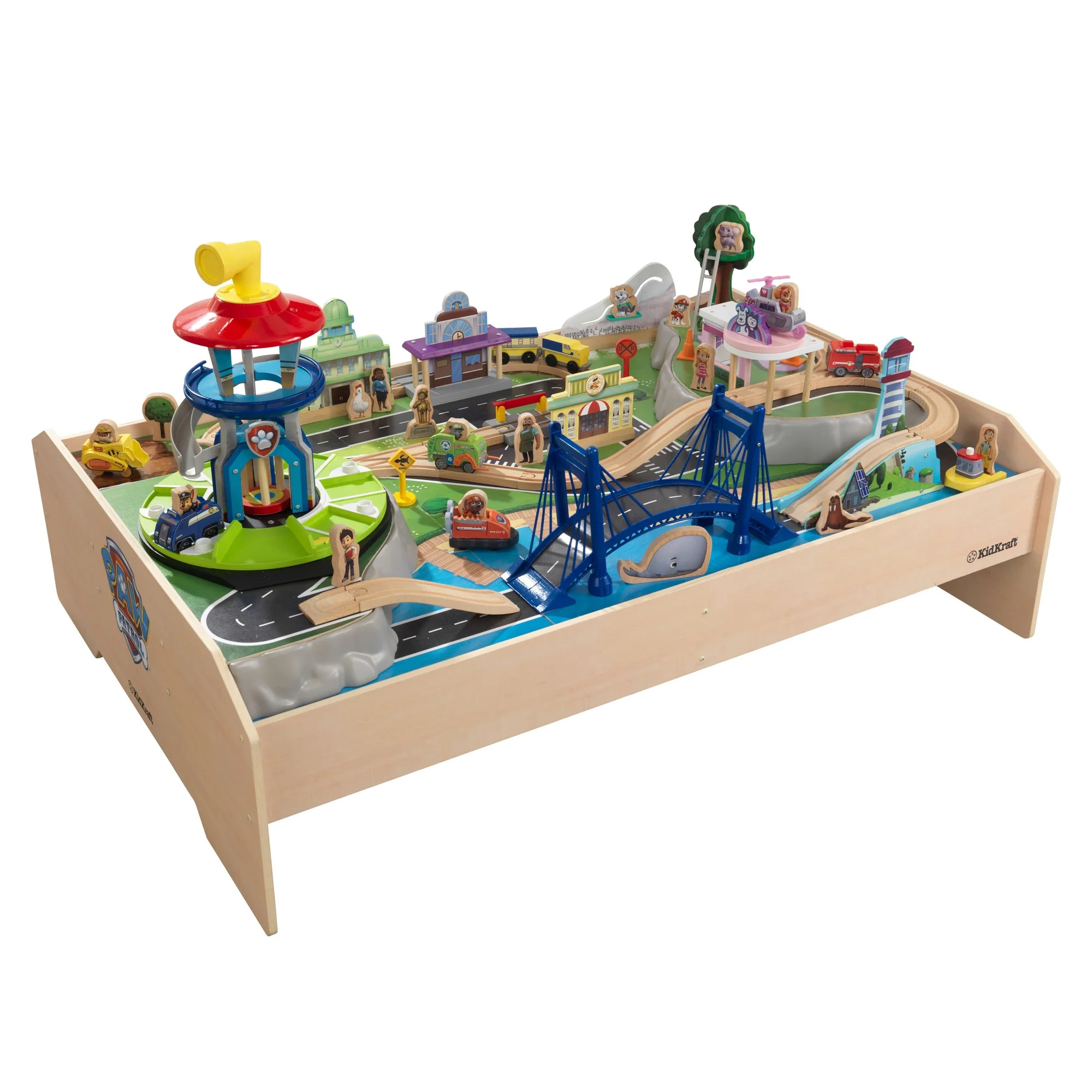 KidKraft PAW Patrol Adventure Bay Wooden Play Table with 73 Accessories - Walmart.com | Walmart (US)
