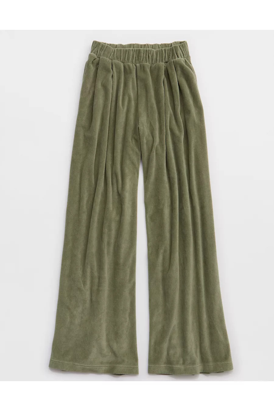 Aerie Velour Trouser Women's Olive Fun M | American Eagle Outfitters (US & CA)