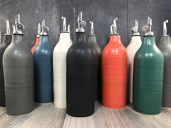 In Stock** Ceramic Oil Bottles - Stoneware Oil Cruets - Pottery Bottles - Hand Thrown Oil bottles... | Etsy (US)