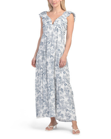 Printed Maxi Dress For Women, Nylon/Polyester/Rayon | TJ Maxx