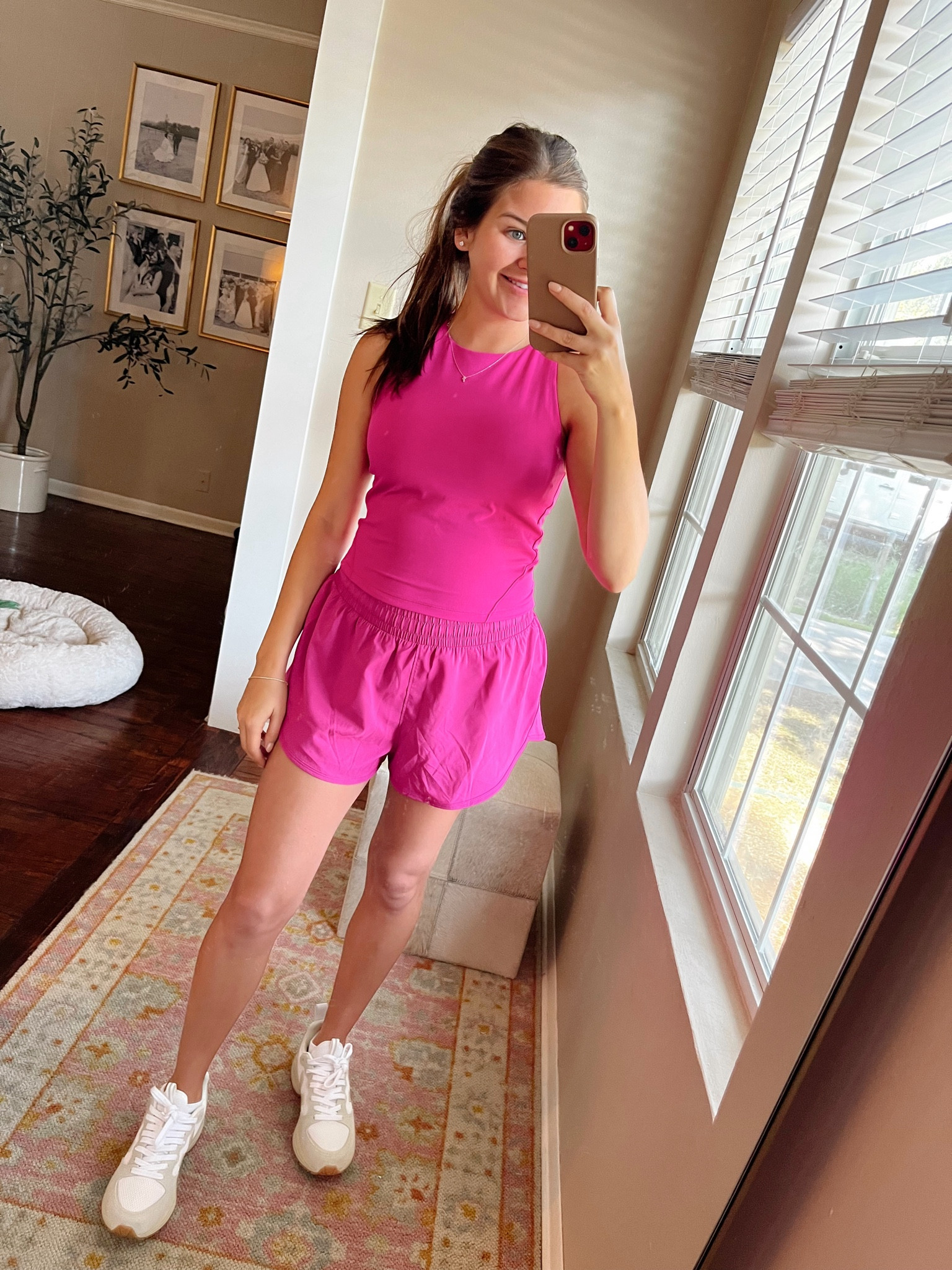 Bright workout sets make me happy! 💖 


Pink workout set, athlesiure, high neck workout top, padded workout top, running shorts, veja, neutral sneakers, summer set, Barbie workout 

#LTKFitness #LTKunder50 #LTKstyletip
